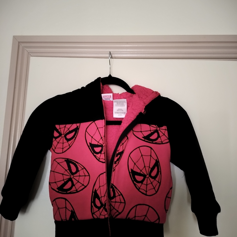 Pink and Black Spider-Man Hoodie